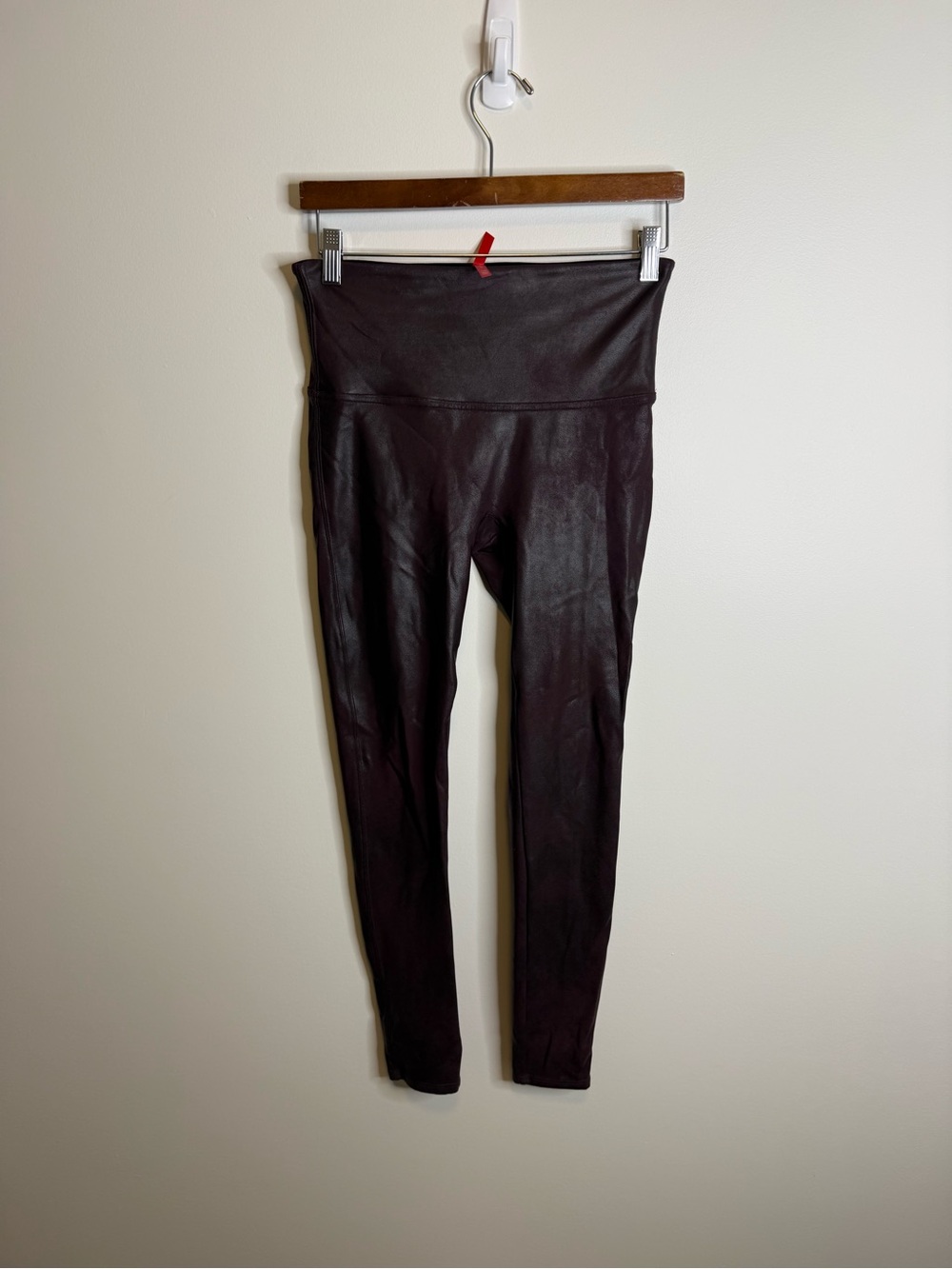 SPANX Faux Leather High-Waist Leggings purple size large